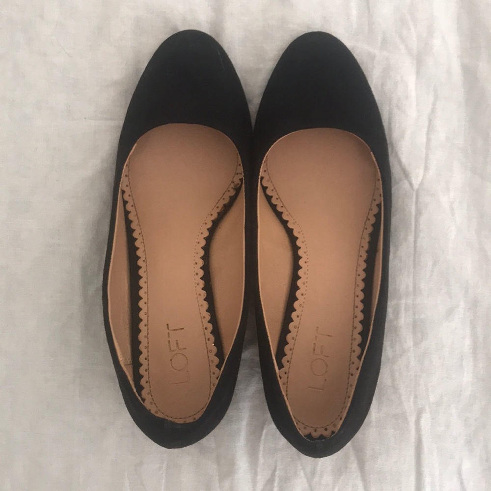 LOFT Black Suede Wedge